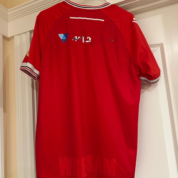 MACARON Wrexham Red Sports Jersey with Logo - Picture 3 of 8